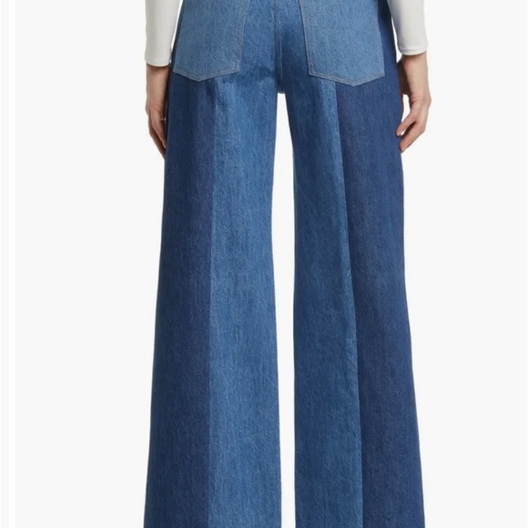 NWT FRAME Atelier Pixie Pieced 1978 Patchwork Panel High Rise Wide Leg Jean Gale - Picture 5 of 9